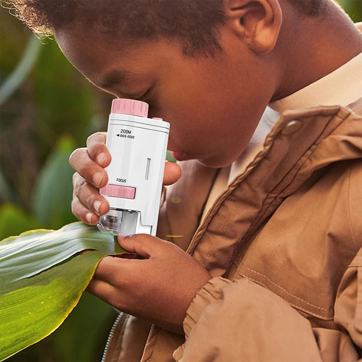 Kids Pocket Microscope with LED Light (60-200x)