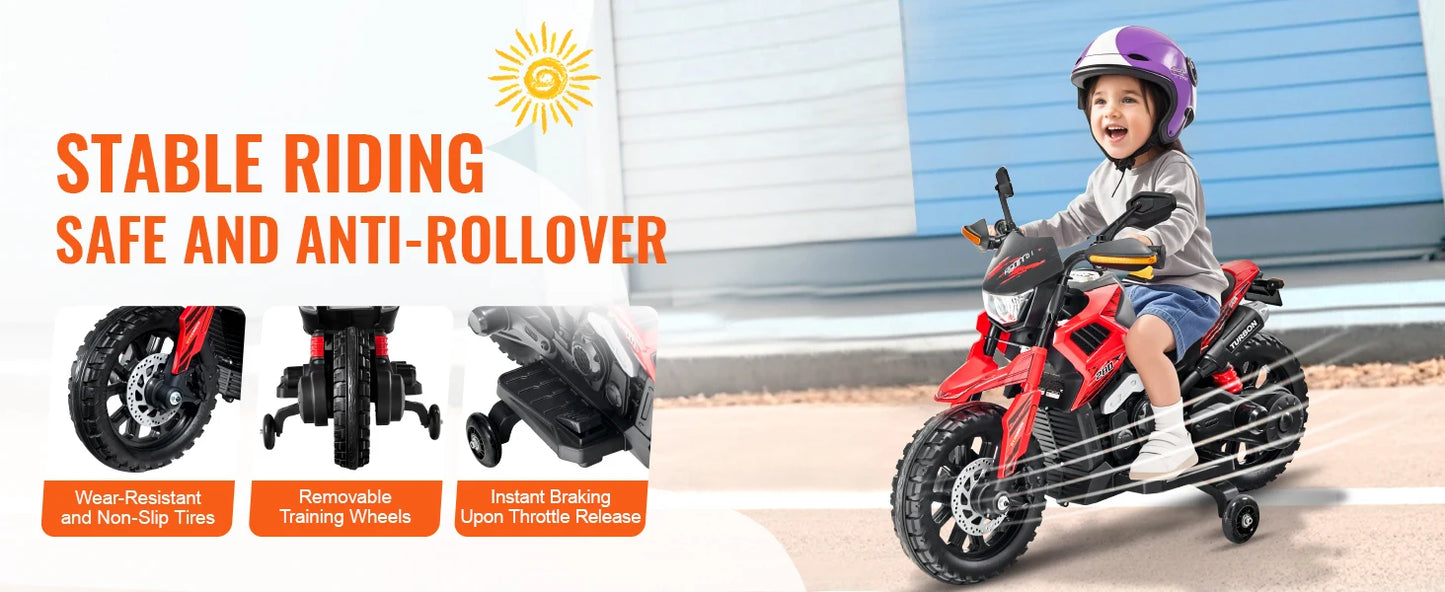 Kids 12V Electric Motorcycle with Music & Lights