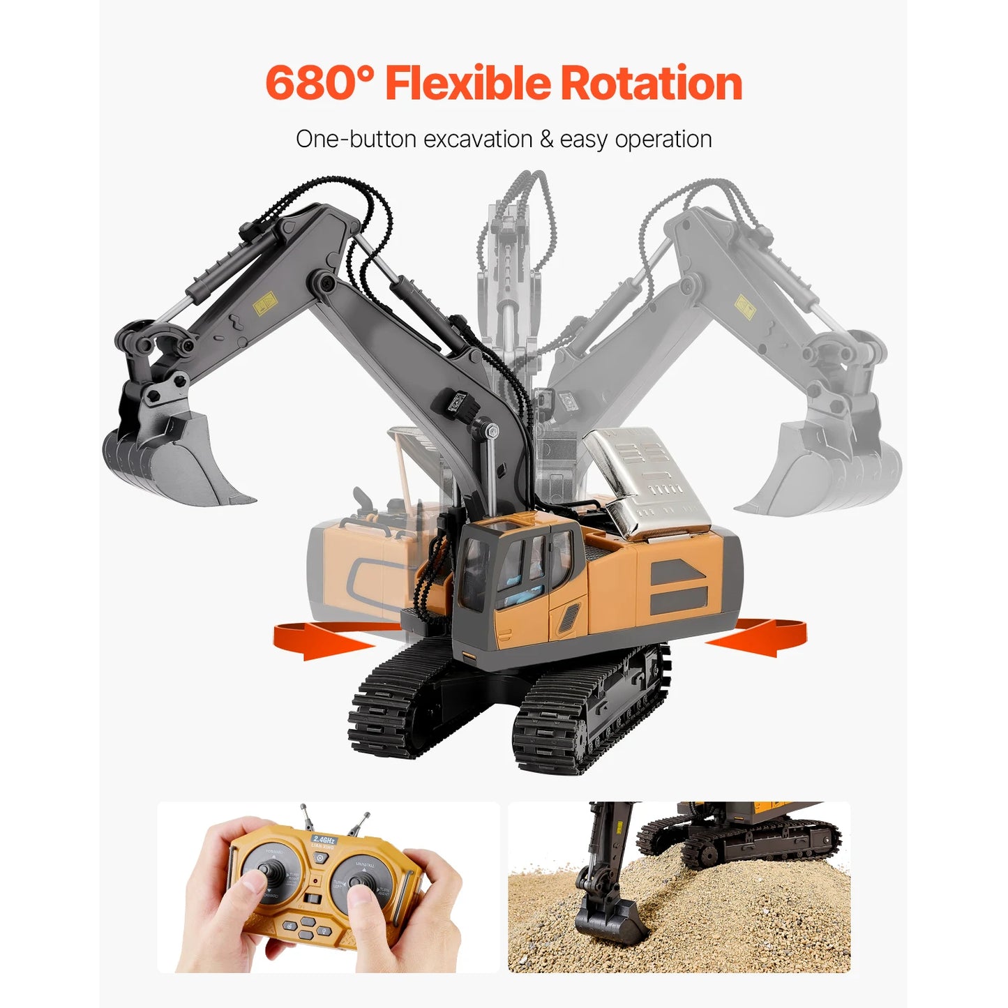 RC Excavator Construction Toy | 1/20 Scale