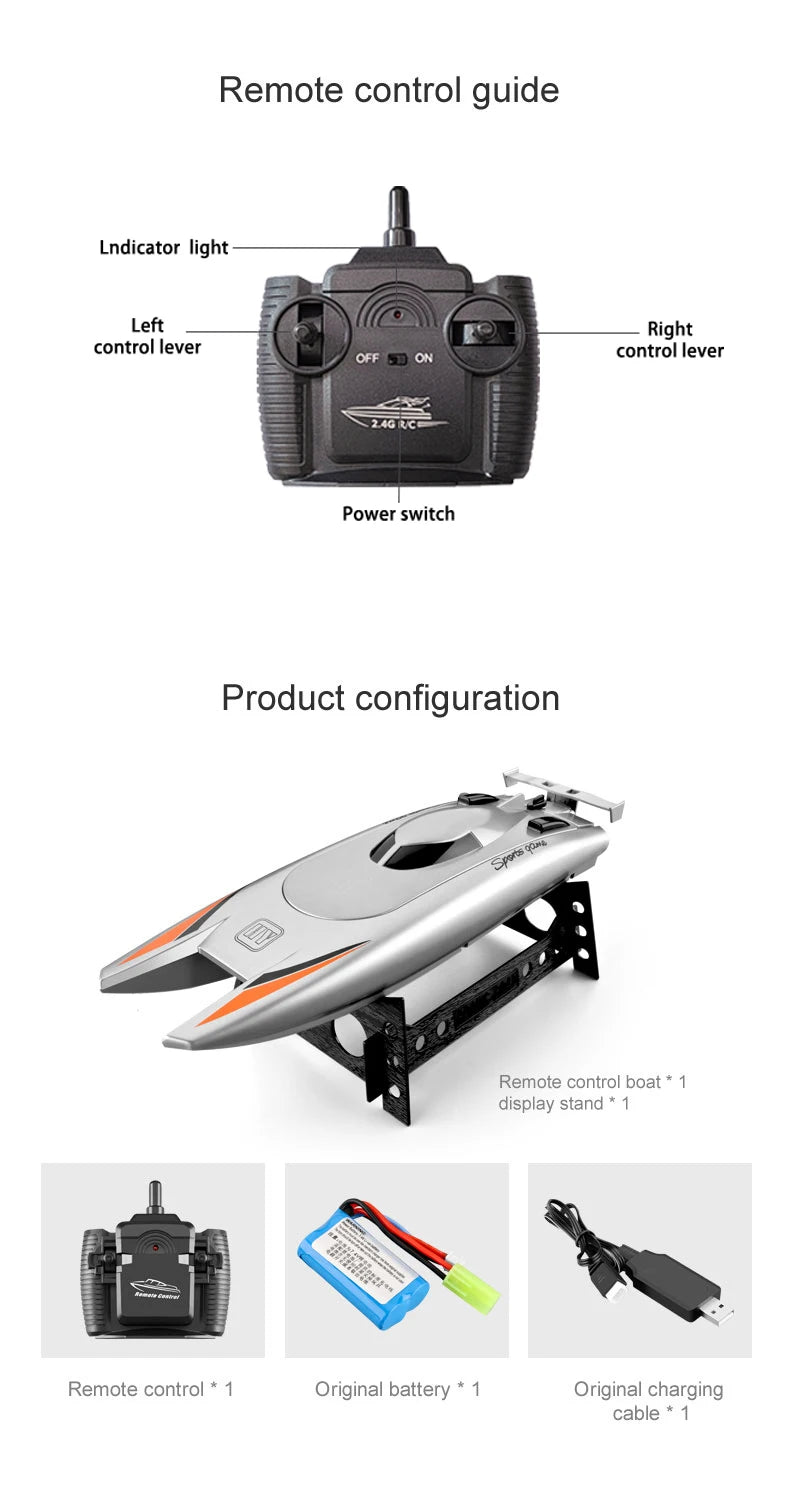 High Speed RC Boat | 30KM/H, Waterproof, RC