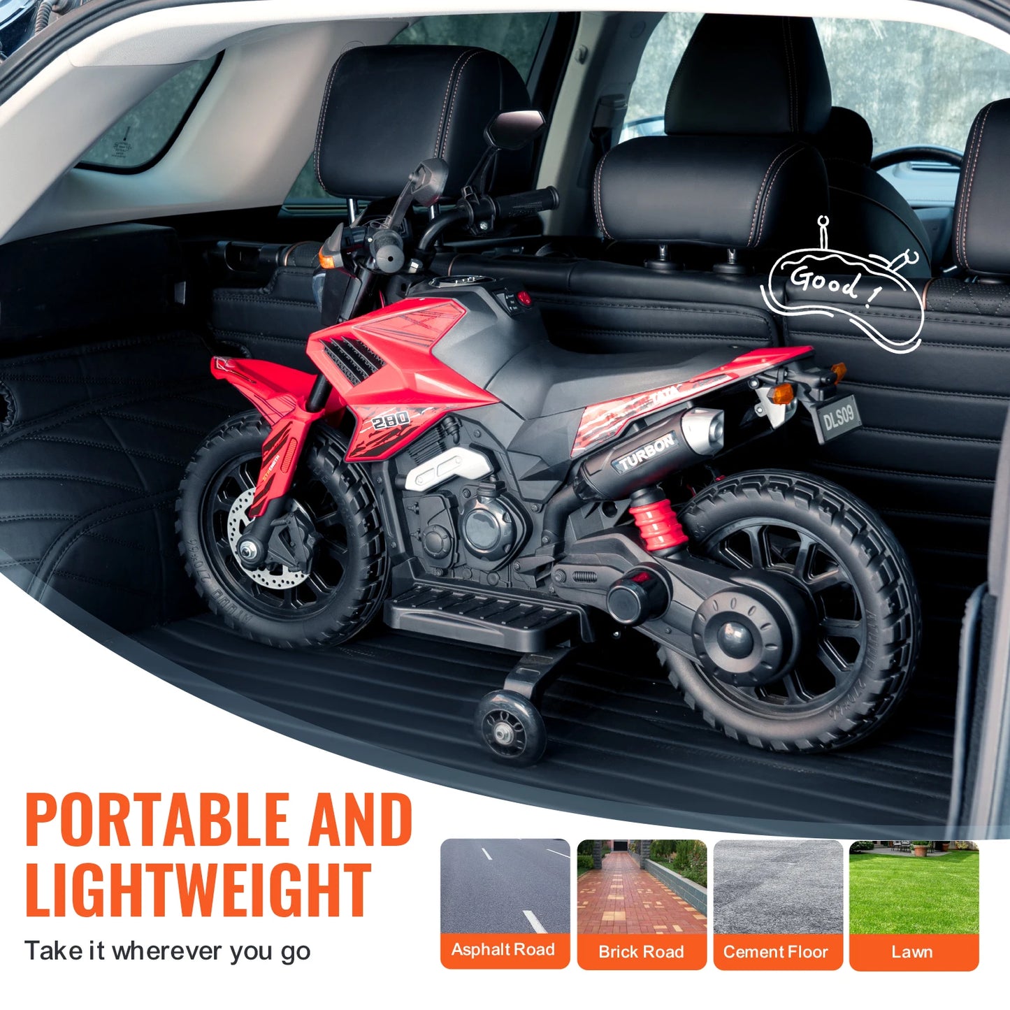 Kids 12V Electric Motorcycle with Music & Lights