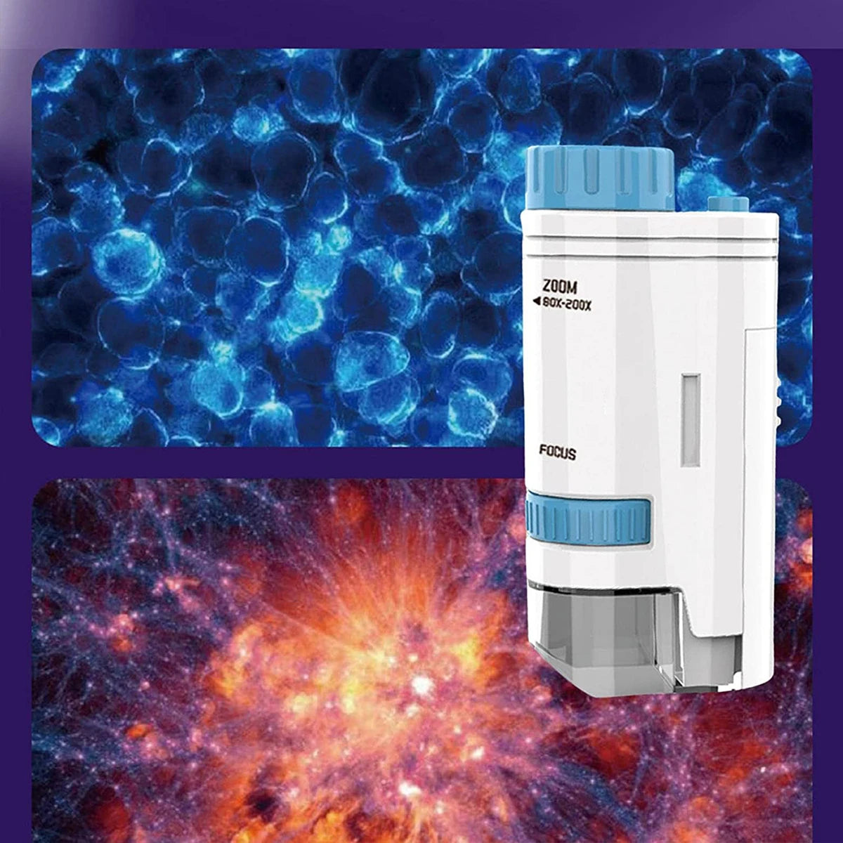 Kids Pocket Microscope with LED Light (60-200x)