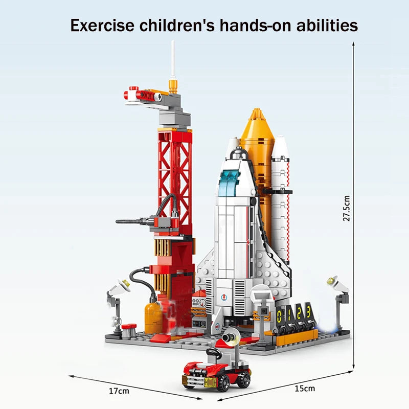 NASA-Style Rocket Launch Pad Construction Toy