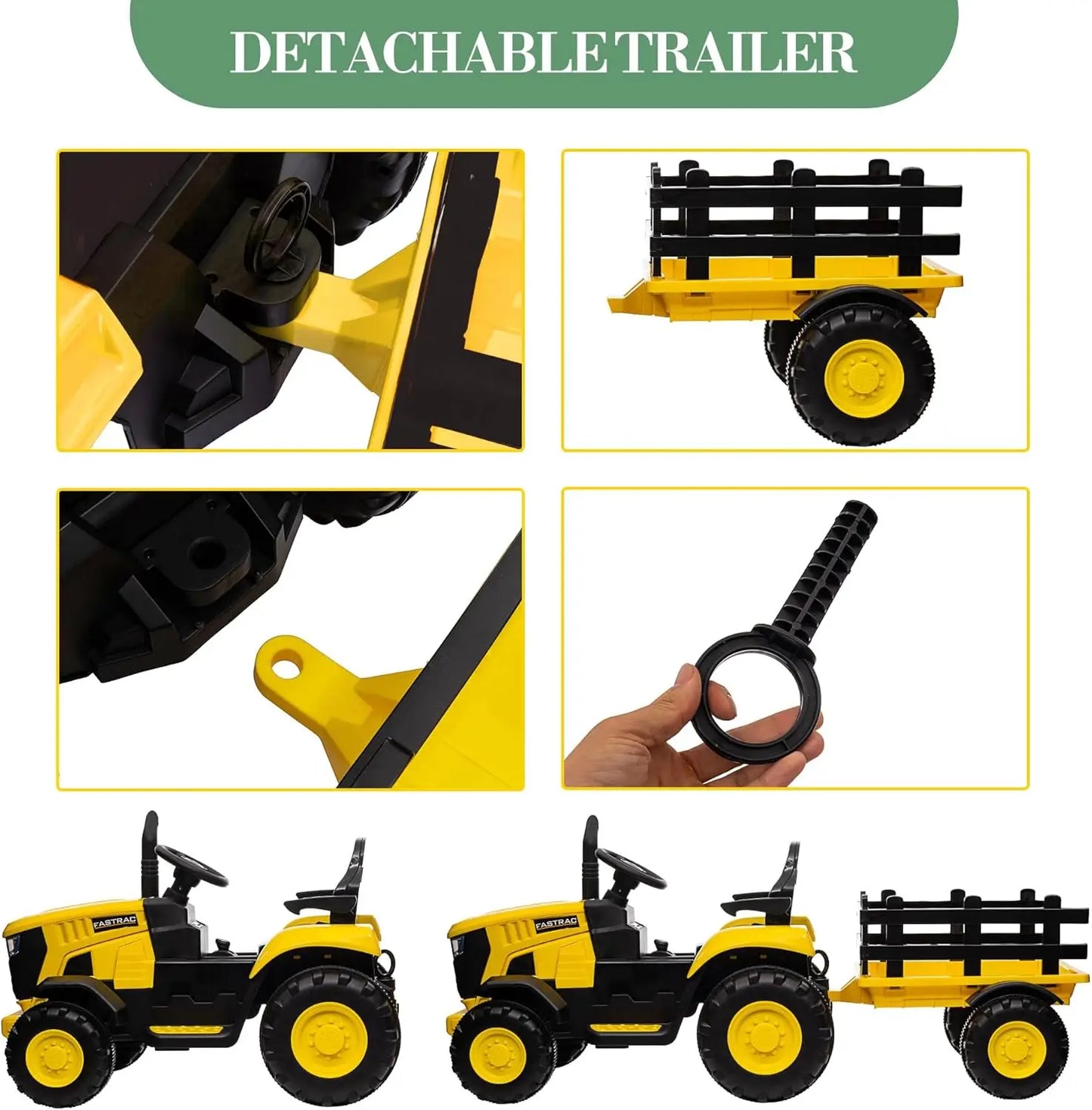 Kids Ride-On Tractor with Trailer