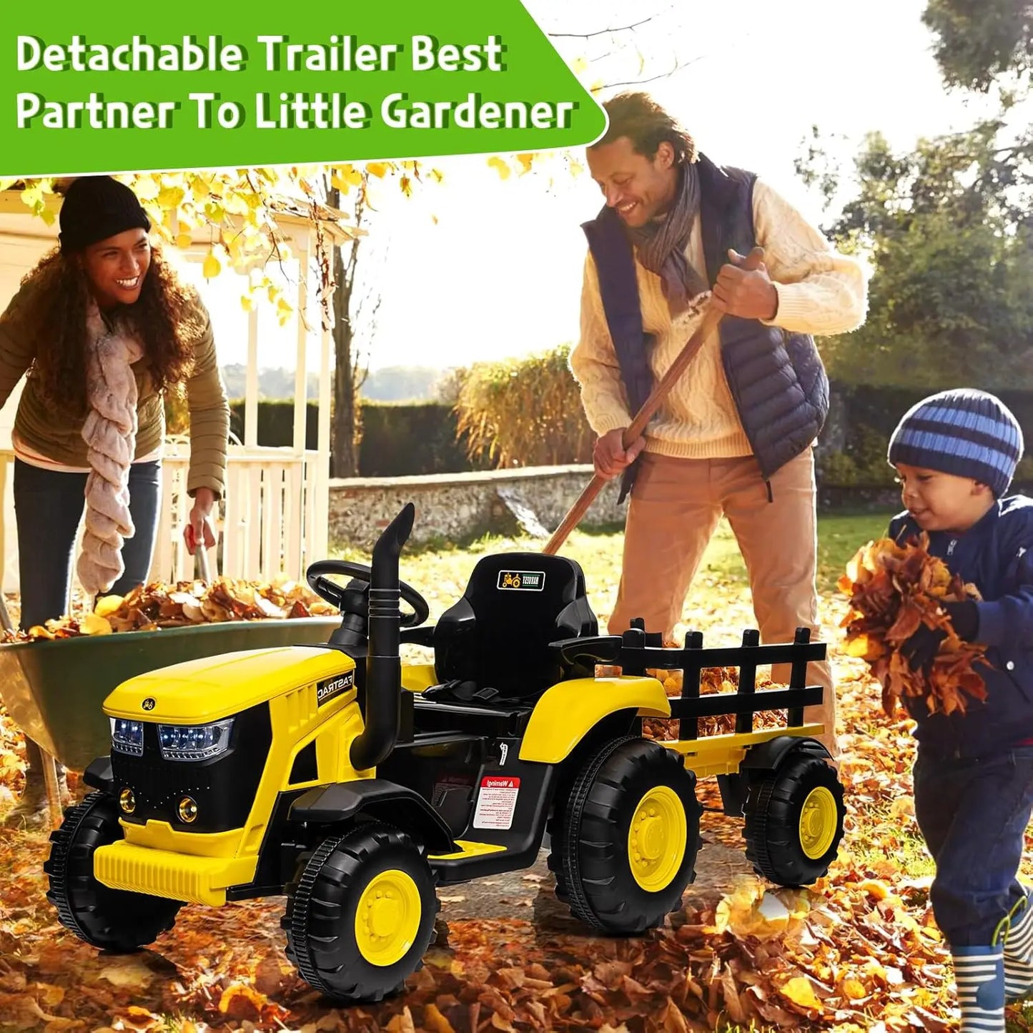 Kids Ride-On Tractor with Trailer