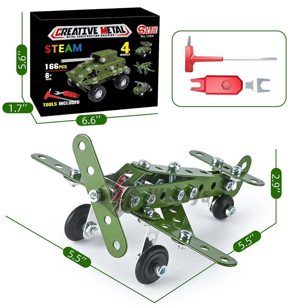 166-Piece Tank Construction Erector Set