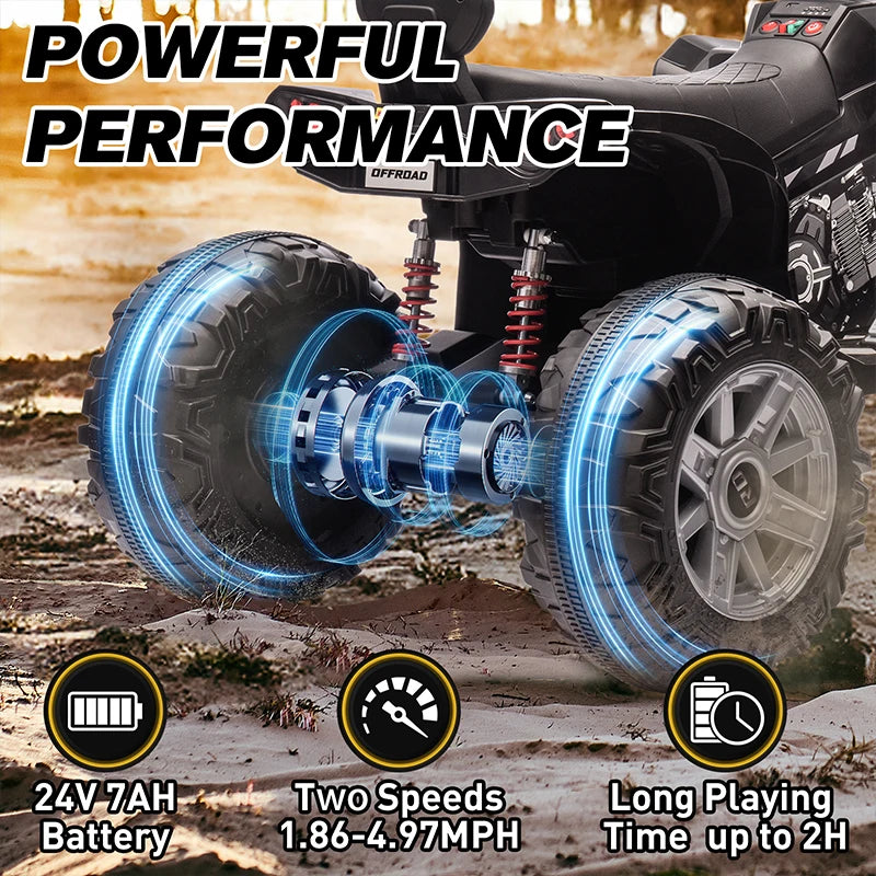 24V Kids ATV 4-Wheeler with Suspension