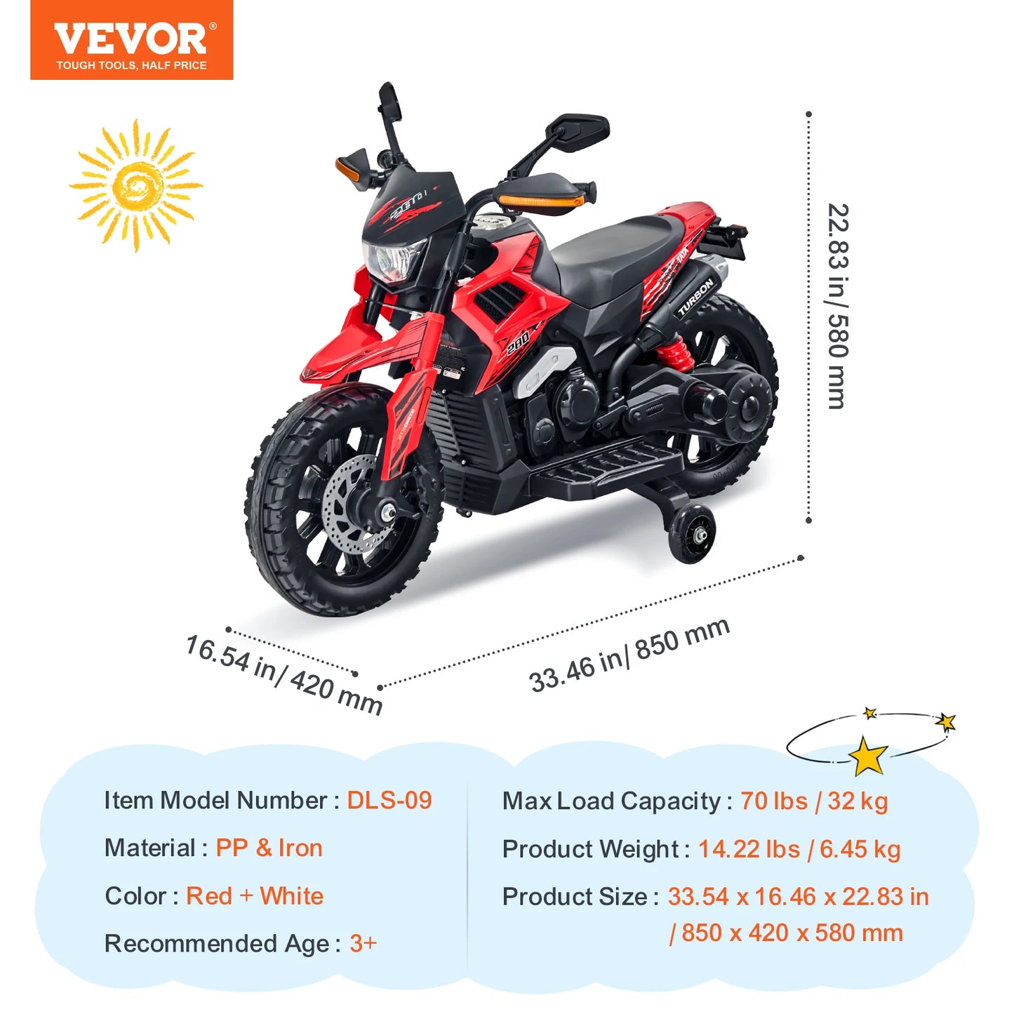 Kids 12V Electric Motorcycle with Music & Lights