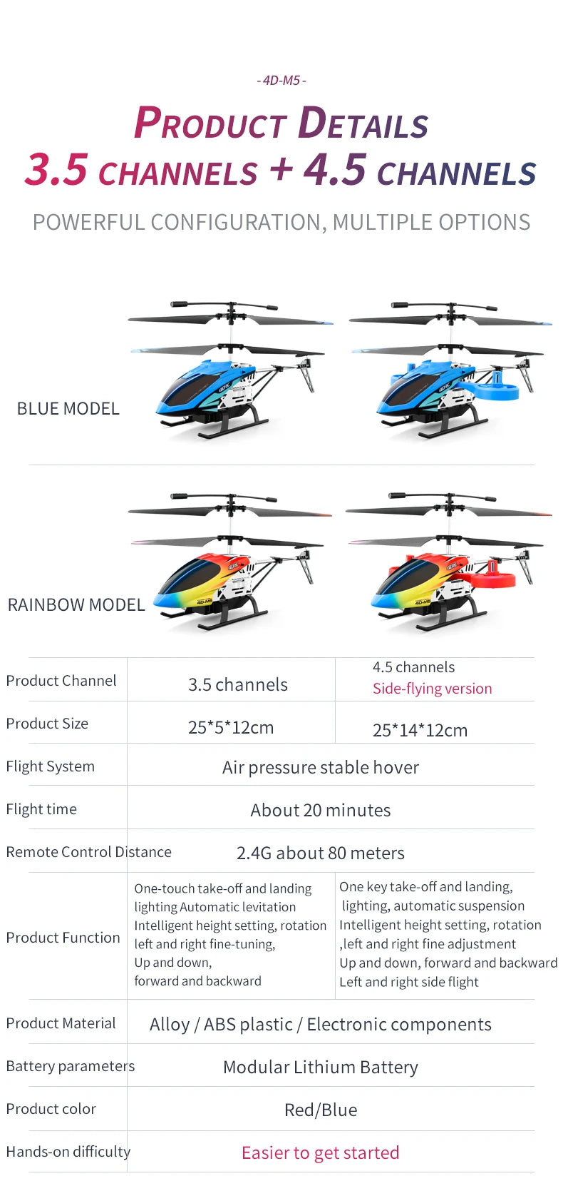 Metal RC Helicopter with Altitude Hold