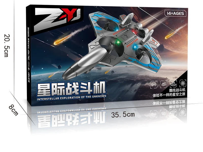 RC Stunt Plane | 2.4GHz Remote Control Glider with LED Lights & 360° Flip