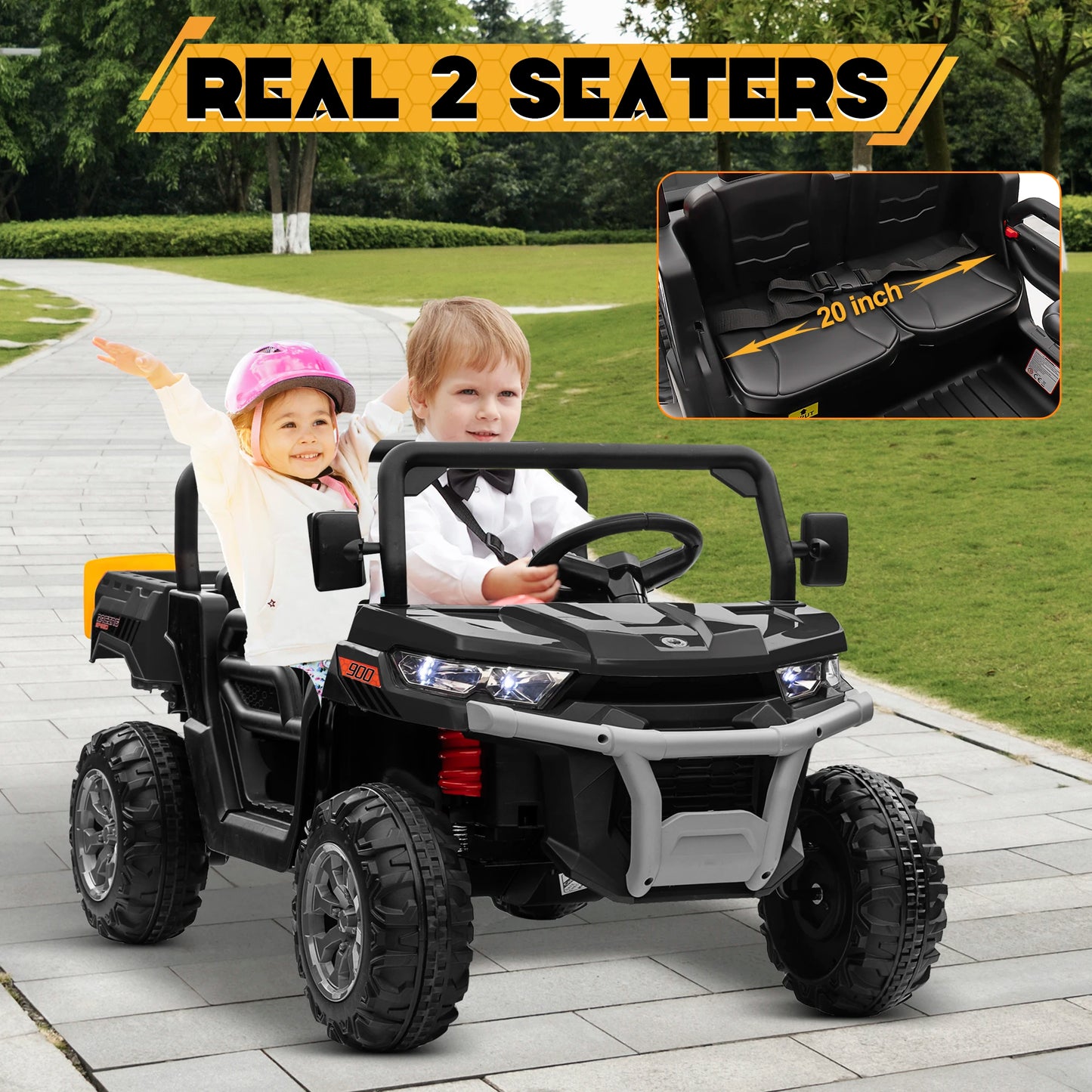 24V Ride-On UTV Truck with Dump Bed | 2-Seater