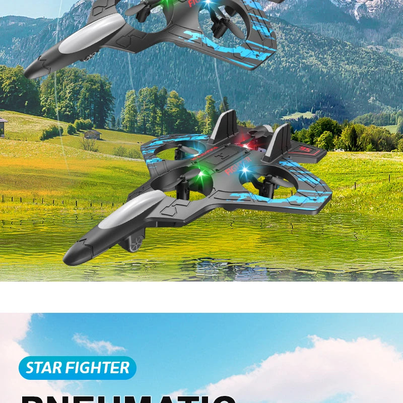 RC Stunt Plane | 2.4GHz Remote Control Glider with LED Lights & 360° Flip