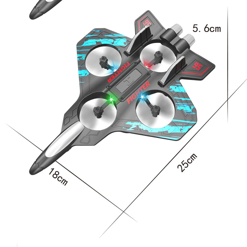 RC Stunt Plane | 2.4GHz Remote Control Glider with LED Lights & 360° Flip