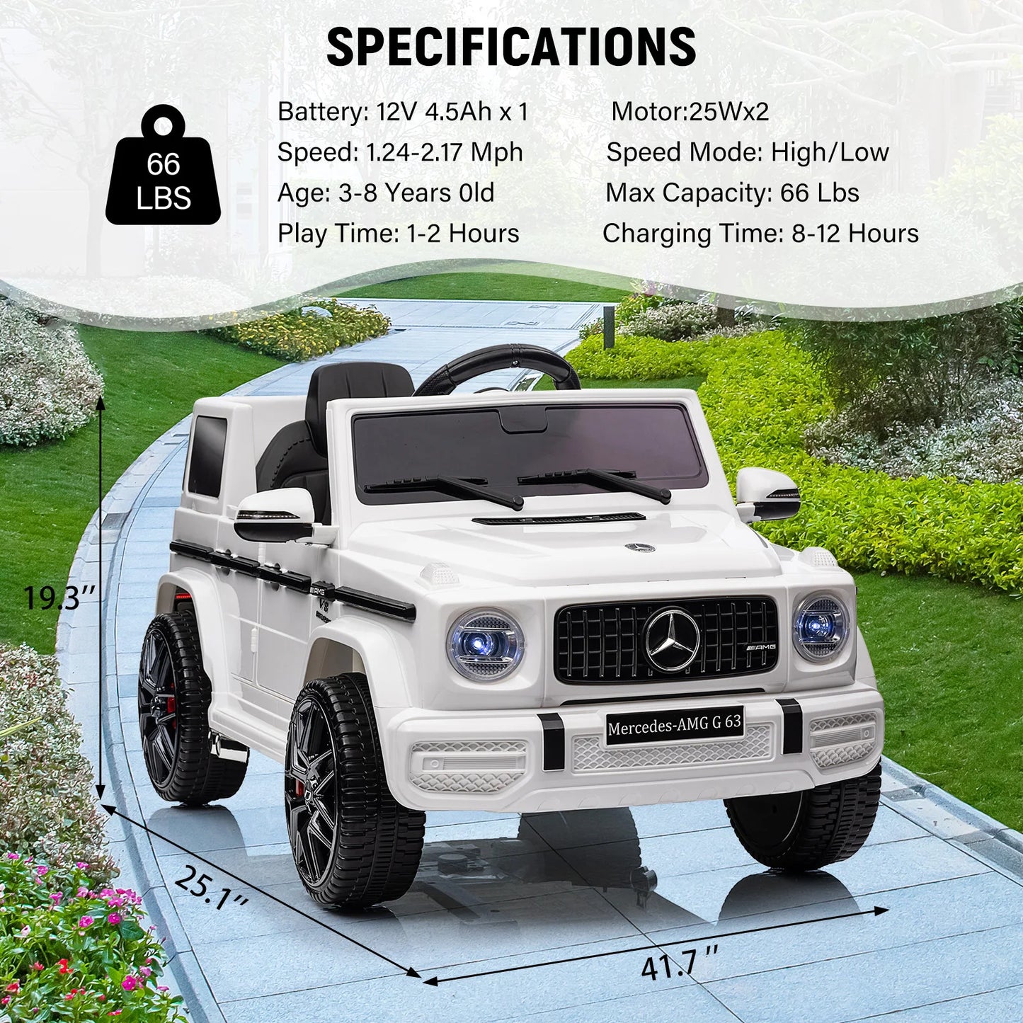 12V Mercedes G63 Electric Ride-On for Kids