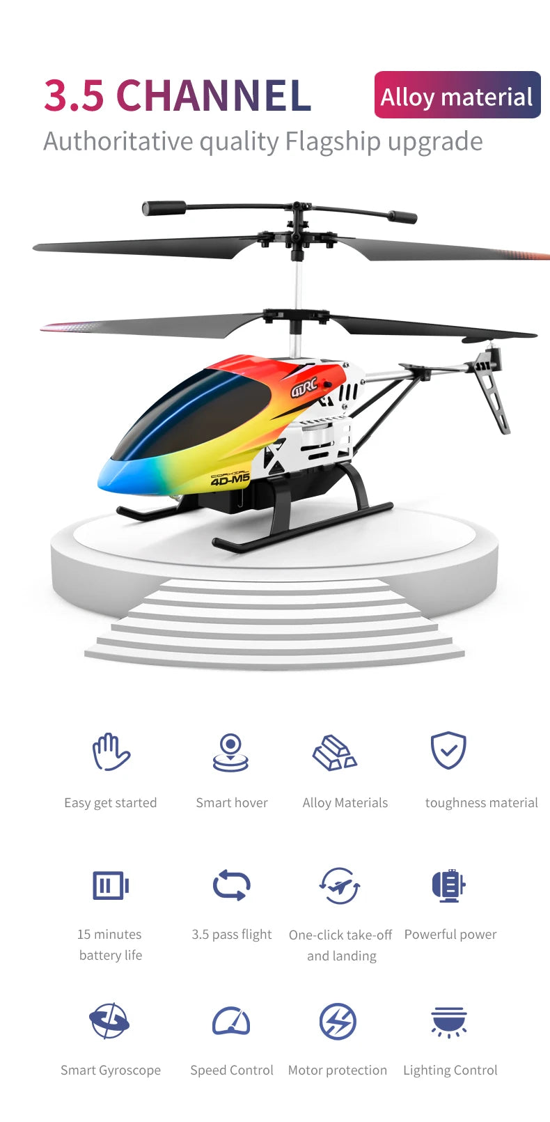 Metal RC Helicopter with Altitude Hold
