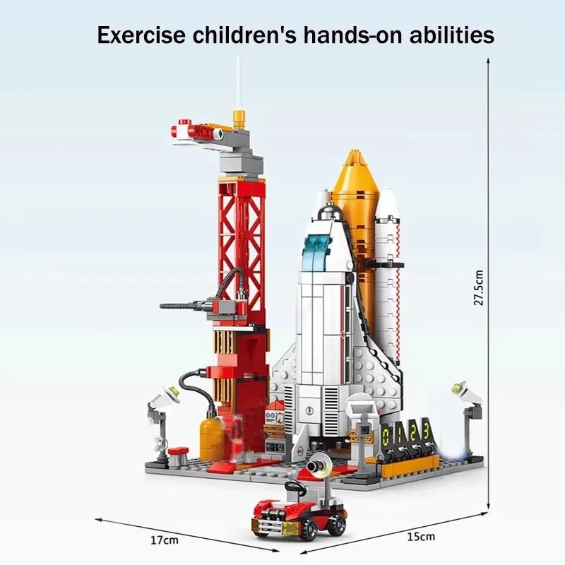 NASA-Style Rocket Launch Pad Construction Toy