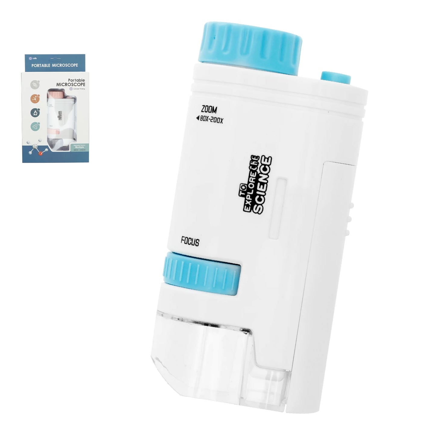Kids Pocket Microscope with LED Light (60-200x)