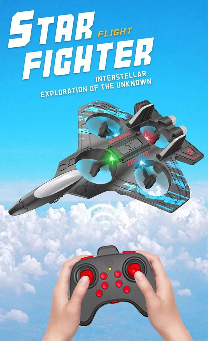 RC Stunt Plane | 2.4GHz Remote Control Glider with LED Lights & 360° Flip