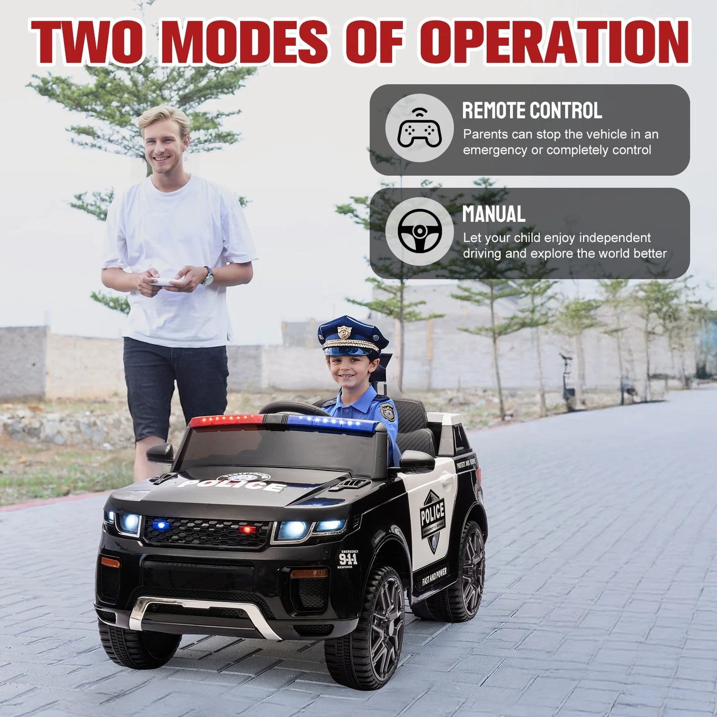 Electric Police SUV for Kids