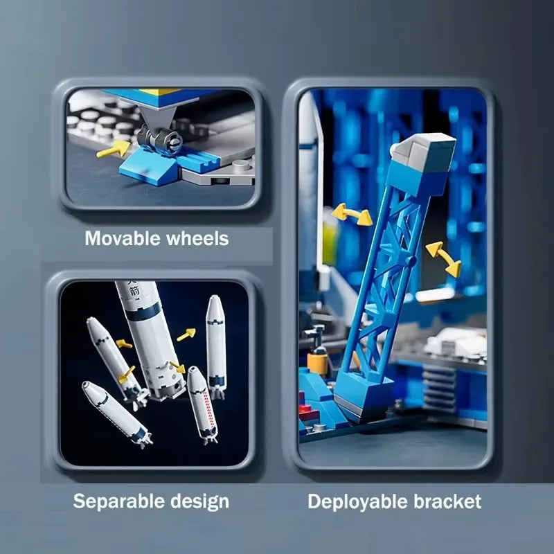NASA-Style Rocket Launch Pad Construction Toy