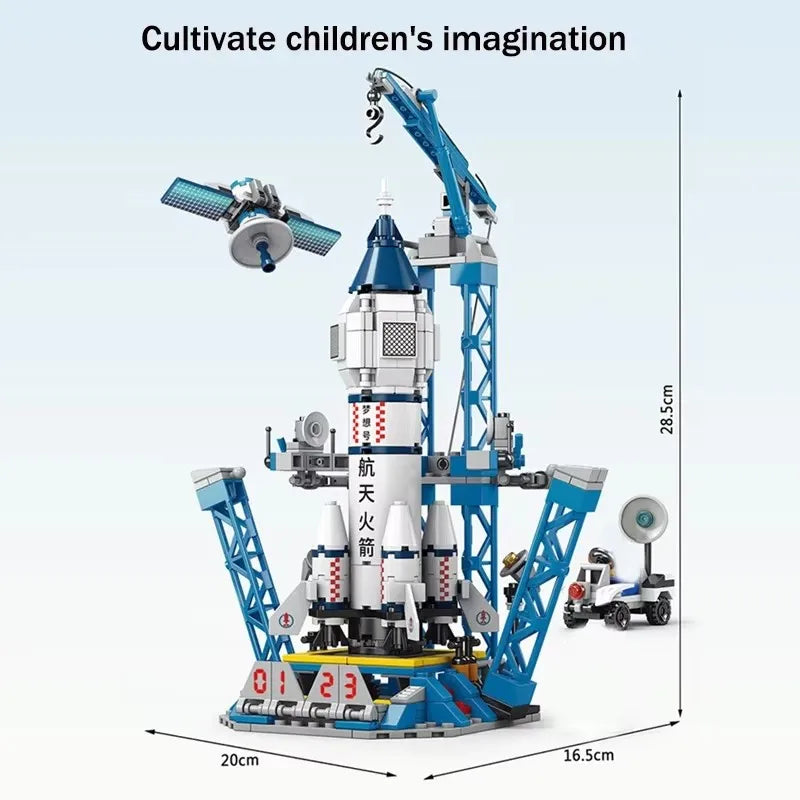 NASA-Style Rocket Launch Pad Construction Toy