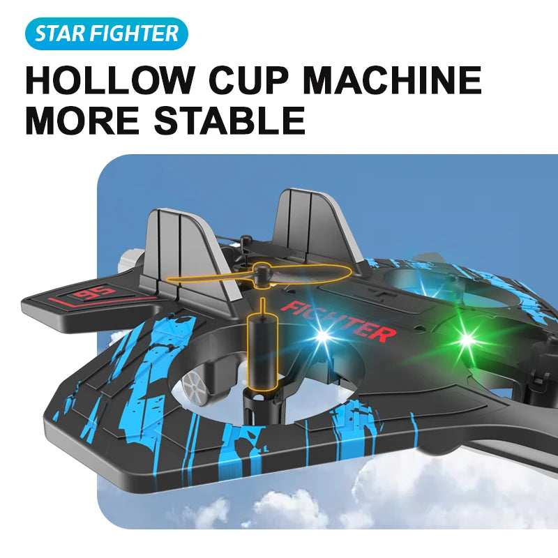 RC Stunt Plane | 2.4GHz Remote Control Glider with LED Lights & 360° Flip