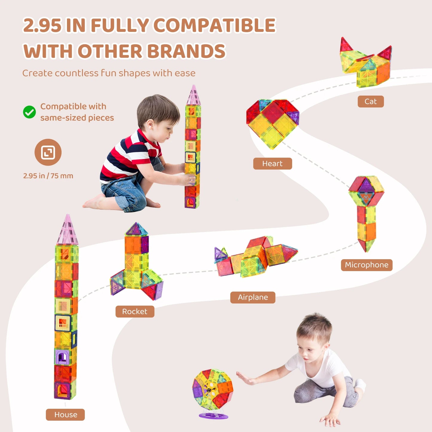 121-Piece Magnetic Building Tiles Set