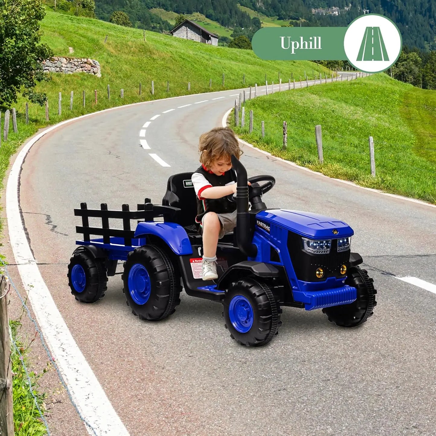 Kids Ride-On Tractor with Trailer