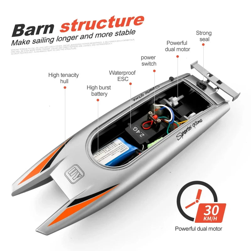 High Speed RC Boat | 30KM/H, Waterproof, RC
