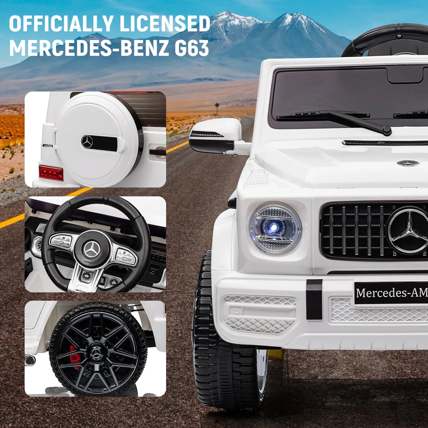 12V Mercedes G63 Electric Ride-On for Kids