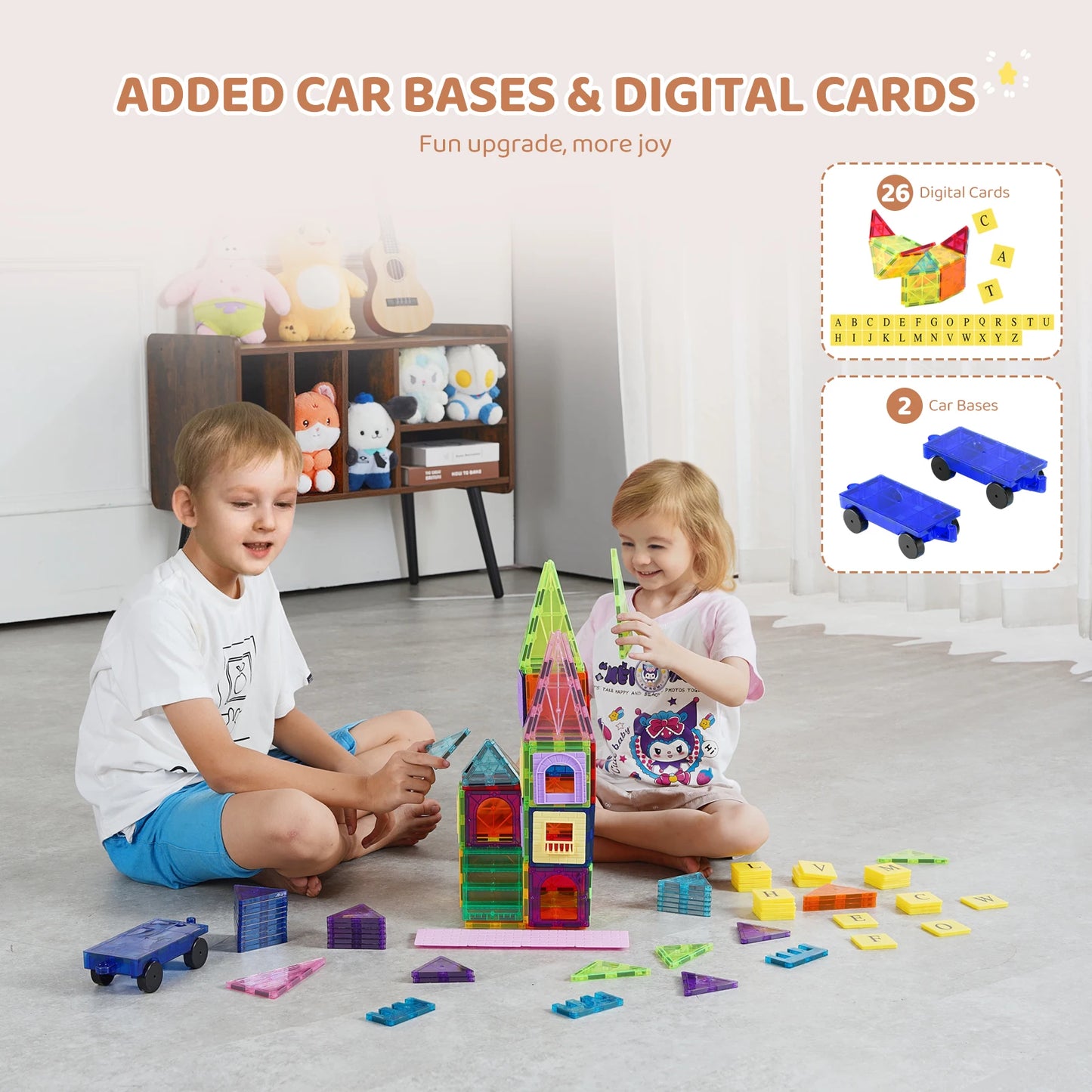 121-Piece Magnetic Building Tiles Set