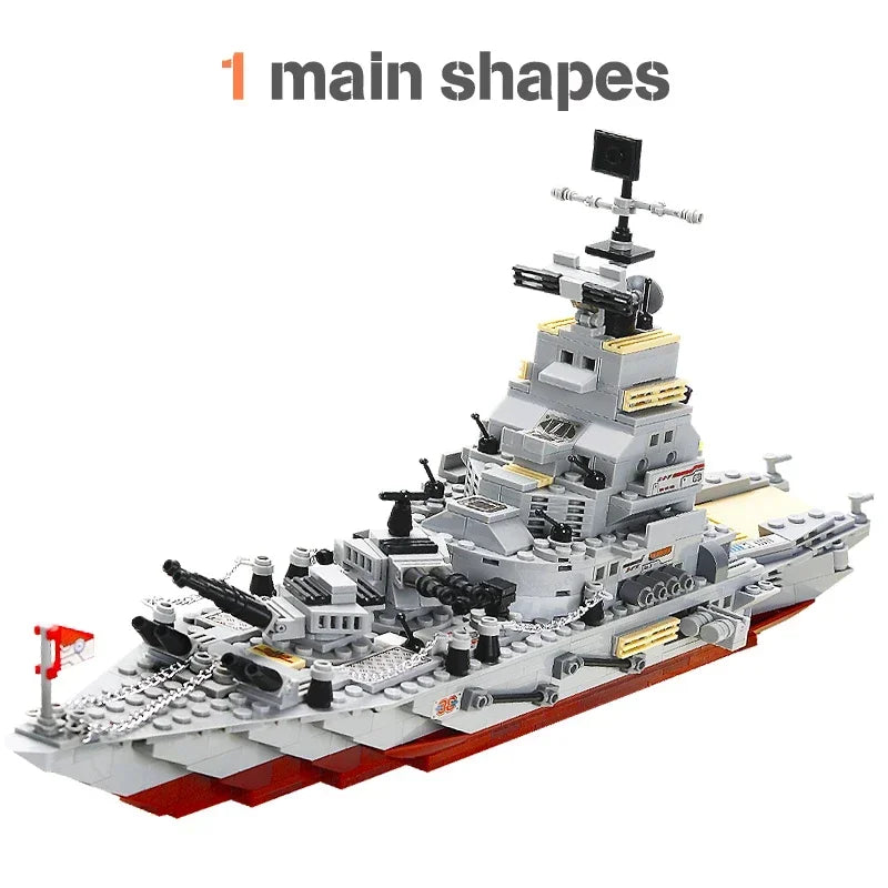 1068-Piece Warship Building Kit for Kids