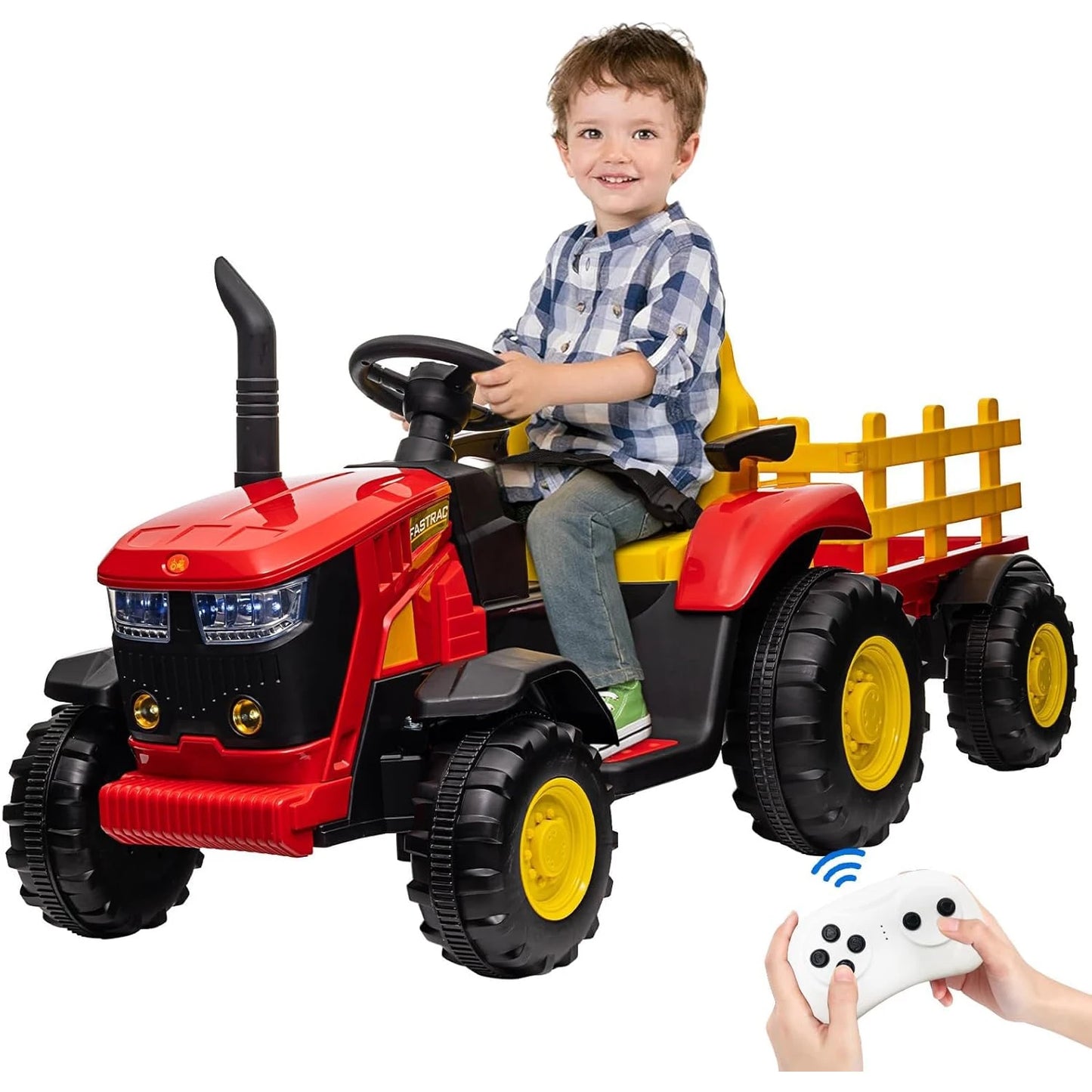 Kids Ride-On Tractor with Trailer