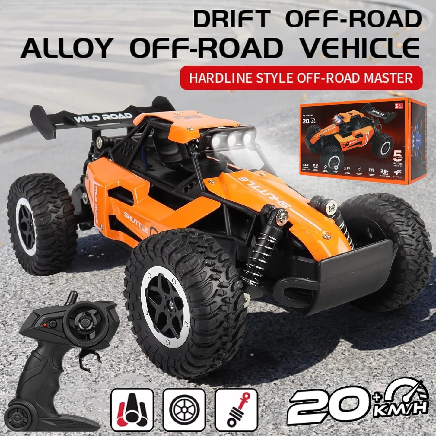 Fast RC Monster Truck | 1:16 Scale, 20KM/H