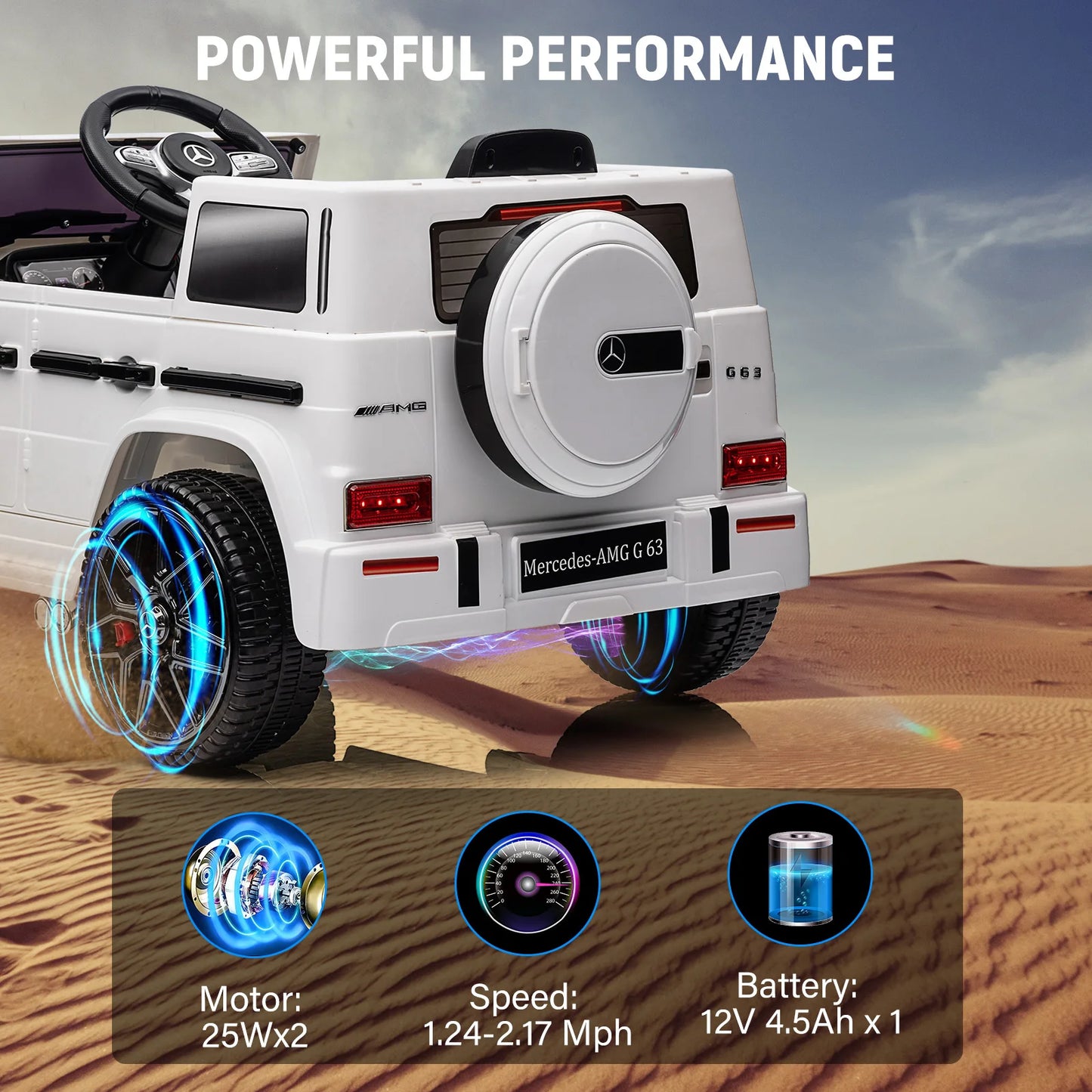 12V Mercedes G63 Electric Ride-On for Kids