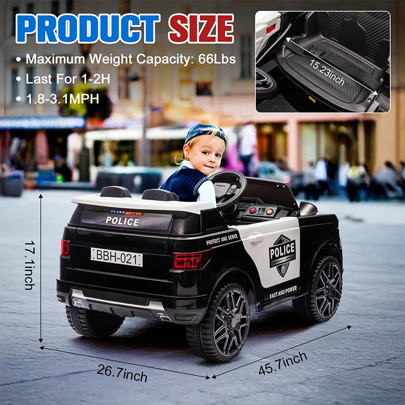 Electric Police SUV for Kids