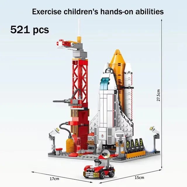 NASA-Style Rocket Launch Pad Construction Toy