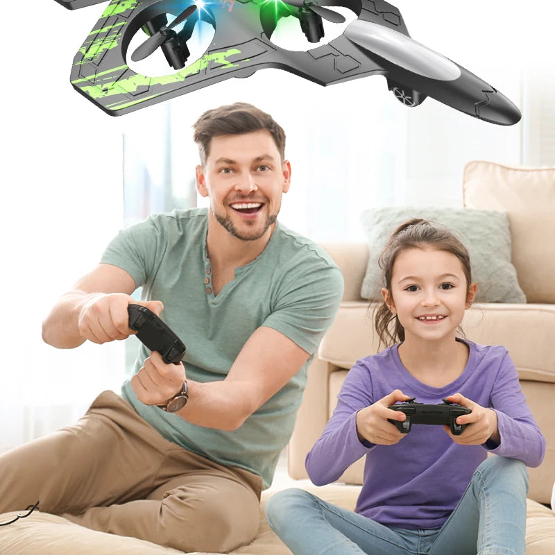 RC Stunt Plane | 2.4GHz Remote Control Glider with LED Lights & 360° Flip