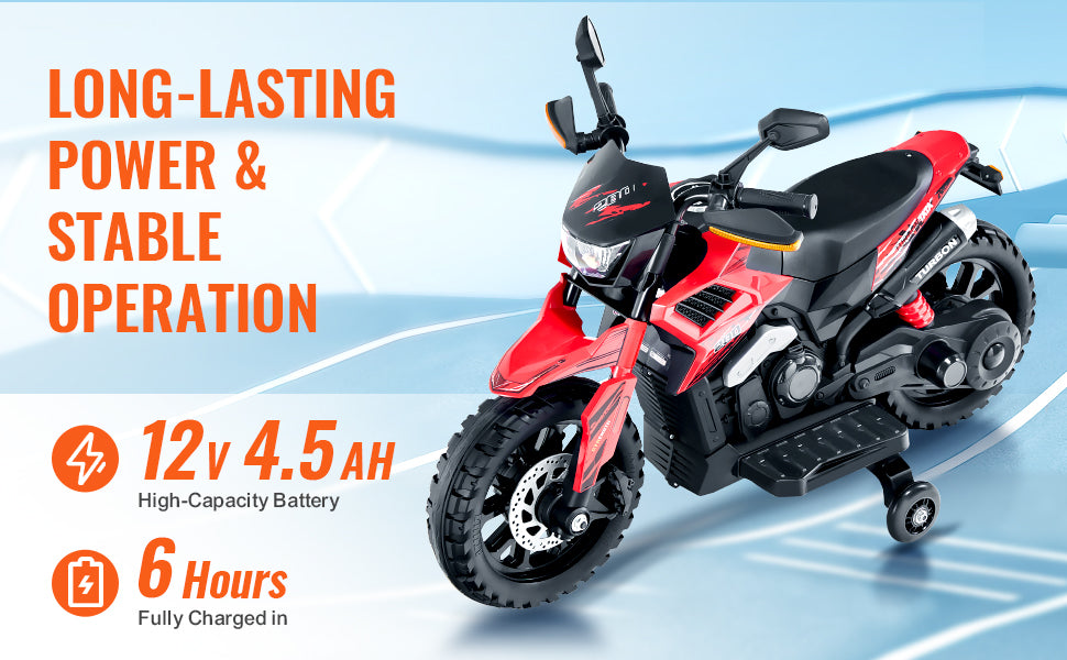 Kids 12V Electric Motorcycle with Music & Lights