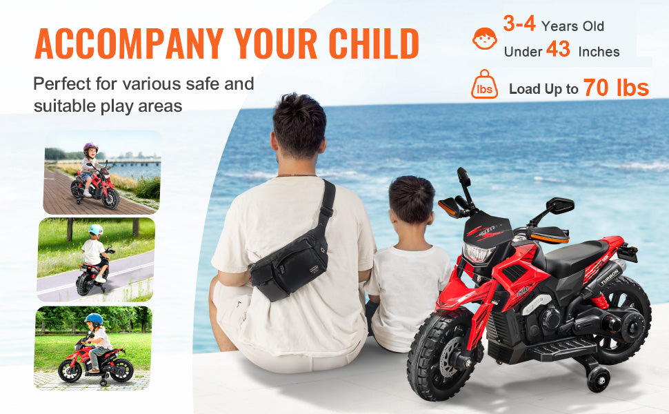 Kids 12V Electric Motorcycle with Music & Lights