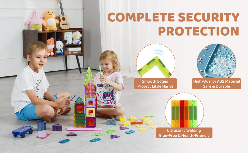 121-Piece Magnetic Building Tiles Set