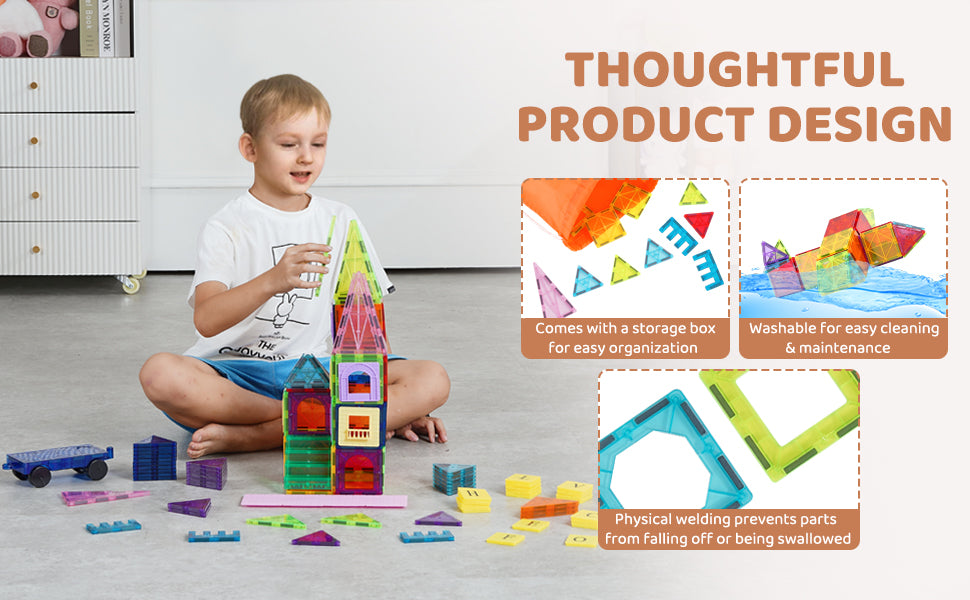 121-Piece Magnetic Building Tiles Set