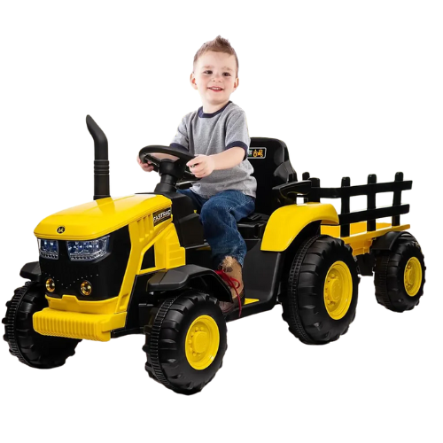 Kids Ride-On Tractor with Trailer