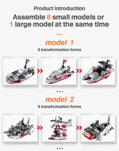 1068-Piece Warship Building Kit for Kids