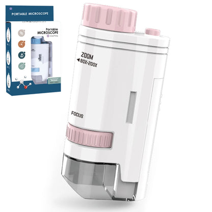 Kids Pocket Microscope with LED Light (60-200x)