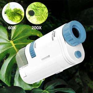 Kids Pocket Microscope with LED Light (60-200x)