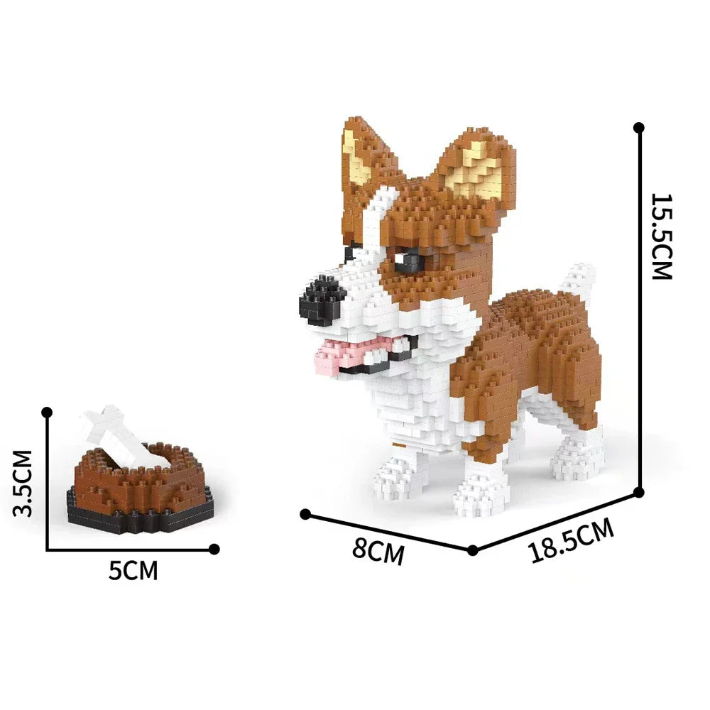 Micro Block Dog Building Set – 1500+ Pcs