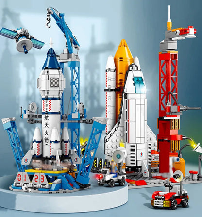 NASA-Style Rocket Launch Pad Construction Toy