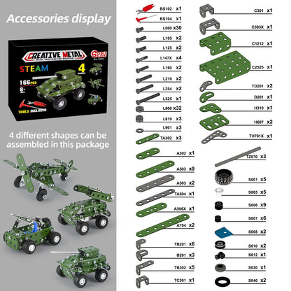 166-Piece Tank Construction Erector Set