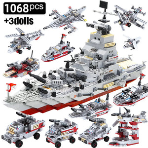 1068-Piece Warship Building Kit for Kids